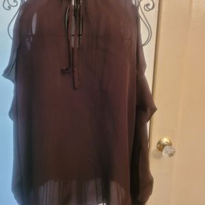 Parker Women's Marjorie Long Sleeve Cold Shoulder Ruffle Blouse